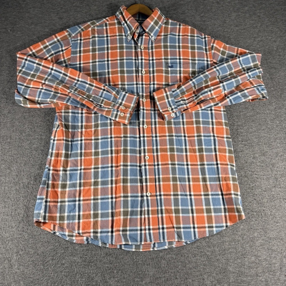 Southern Marsh Shirt Mens SZ Large Plaid Button Down Long Sleeve Cotton Preppy - Picture 2 of 7